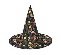 Jbyjbxcolorful Boho Floral Print Carnival Halloween Witch Hat Themed Parties Hat Cosplay Masquerade Holiday Decor