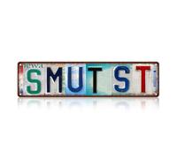JBYMsign Vintage Book Nook Street Sign Smut St Wall Decor Library Metal Tin Signs Poster