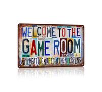 JBYMsign Vintage Game Room Wall Decor Metal Sign Tin Signs Poster - Welcome To The Game Room No Cheating No Fighting No Crying