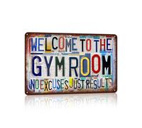 JBYMsign Vintage Gym Room Wall Decor Metal Sign Tin Signs Poster - Welcome To The Gym Room No Excuses Just Results