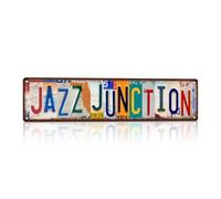 JBYMsign Vintage Jazz Junction Street Sign Music Room Wall Decor Metal Tin Signs Poster