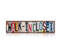 JBYMsign Vintage Walk-in Closet Street Sign Wall Decor Metal Tin Signs Poster