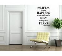 JC Design 'Life is What Happens to You While You're Busy Making Other Plans' John Lennon - Vinyl Wall Sticker (Small: 40cm x 60cm / 16" x 24")
