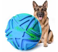 JC HOUSE Dog Balls for Large Dogs, 7 Inch Large Dog Ball, Bouncy Floating Fetch Toy, Interactive Rubber Ball, Durable TPR Foam Outdoor & Water Toy for Medium & Large Breeds (Blue & Green Swirl)