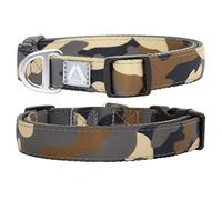 JC HOUSE Soft Padded Dog Collar 16"-25" Adjustable Heavy Duty Dog Collar with Reflective 3M Logo for Medium Large Dogs, Camouflage Green, Large