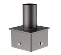 JC-LGL 5" OD Square Pole Tenon Adapter with 2-3/8" Round Slip Fitter - Outdoor Light Fixture Mounting Bracket for Parking Lot, Shoebox, and Flood Lights - Heavy-Duty Steel Construction