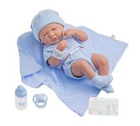 JC TOYS 102-18540 Boy Doll, Rubber Body, Blue Clothes with Polka Dots, 36 cm