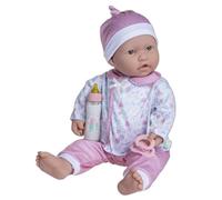 JC Toys - 51 cm La Baby Doll Has Soft and Washable Body, Magic Bottle and Pacifier, Pink and White, Floral, Designed in Spain, +2 years old