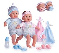 JC Toys Berenguer Boutique 38-cm Twins, Pink and Blue (30050)