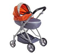 JC Toys - Folding Dolls up to 45 cm, Nature Collection, Basket, Hood, Stroller Bag, Adjustable Handlebar, Removable Carrycot Ideal for Play and Walking, Designed by Berenguer Boutique, +3 years