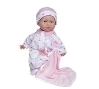 JC Toys La Baby Soft Body Doll, 27.9 cm, Washable, Removable Clothes, Pink with Hat and Blanket for 12 Months +