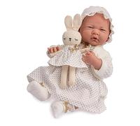 JC Toys - La Newborn Doll 38 cm Soft Body Royal Collection White Dress with Gold Dots and 4 Accessories Designed in Spain by Berenguer, Age 2+
