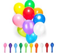 Jc.upin 100pcs Balloons -Color Assorted Birthday 10 inch Multicolour Pack Rainbow Support Helium/Air Use Baloons for Party Decor, Birthday, Weddings Latex (SQQ0100-JJ XLUK)