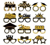 Jc.upin 12 Pcs Graduation Glasses - Class of 2026 Graduation Decorations & Accessories, Photo Booth Props for Prom Parties, Graduation Ceremony Favors & Photography Supplies