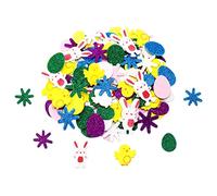 Jc.upin 120Pcs Easter Stickers, Glitter Easter Foam Stickers,Kids Stickers for Easter Crafts,Scrapbooking,Easter Gifts Cards by Easter Bunny,Egg,Chick Stickers-Party Bag Fillers for Kids, Boys, Girls