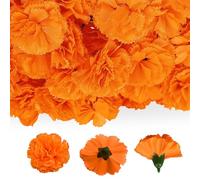 Jc.upin 20Pcs Marigold Flowers,Diwali Decorations for House Light Orange Artificial Flowers,Wedding Decorations Halloween Wreaths DIY Projects Table Centerpieces Nylon Marigold Flowers-5cm