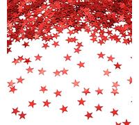 Jc.upin 30g Star Sequins Confetti -Red confetti for Wedding Card Party Decorations Birthday Halloween Christmas Table Decorations Sprinkles 10mm Metallic Glitter Foil Confetti
