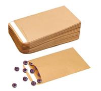 Jc.upin 50 Pcs Small Envelopes, 2.4 * 3.9 Inch Brown Self-Seal Money Envelopes for Seed Packing, Storing Items, Wages, Notes, Beads