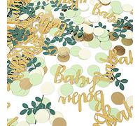 Jc.upin Baby Shower Decorations Boy or Girls 100Pcs Green Gold Tissue Sprinkle Confetti,Gender Reveal Decorations,Baby Shower Games Table Decoration Confetti Birthday Party Wedding Decoration 10g