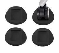 Jc.upin Bed Wheel Stoppers,4 PCS Anti-Sliding Castor Wheels Feet Stoppers Pads,Rubber Castor Cups for Wooden Floors,Divan Wheel Stoppers (Black)