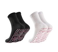 Jc.upin Self Heating Socks,2 Pairs Thermal Socks for Men Women,Anti-freezing,Comfortable & Breathable Heated Socks-Hiking Outdoor Skiing Camping Running Fishing Outdoor Activities White+Black Socks