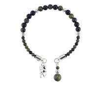 JC Walsh and Sons Connemara Marble Beads Irish Charm Bracelet Horseshoe Style Birthday St Patrick's Day Present Irish Gift Shamrock Claddagh, M, Connemara marble, no gemstone