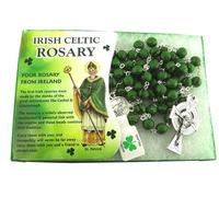 JC Walsh and Sons Irish Ceramic Rosary Bracelet with Saint Patrick & Celtic Cross - Gift Boxed