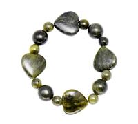 JC Walsh and Sons Irish Jewelry Connemara Marble Loveheart Stretch Bracelet Men and Women Accessories, Medium, marble, no gemstone, Medium, marble, no gemstone