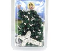 JC Walsh and Sons Small Irish Rosary - Compact Green Beads with Celtic Cross, Pocket-Sized Catholic Prayer Beads
