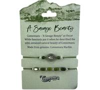 JC Walsh and Sons Twin Connemara Marble Bracelets with Celtic Knot and Adjustable Corded Bands