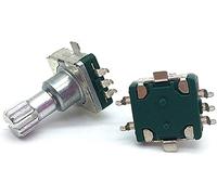 JCAKES Switch Encoder 5pcs EC11 Rotary Encoder Switch with Push Button Switch 30 Position 5pin SMD Type Handle Length 15mm Plum Shaft