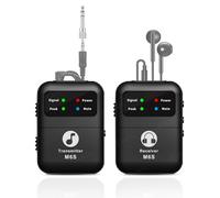 JCANOL Wireless In-Ear Monitor System, 2.4G Stereo Wireless IEM System with Beltpack Transmitter Receiver Auto Pairing, 164 ft for Studio, Band, Live Performance