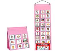Jcasbdn 1Set Visual Schedule for Kids Weekly Behavioral Planner Board Kids Visual Schedule with 96 Cards Hanging Collapsible Learning Routine Chart for Home Planner, Style 2