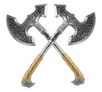 Jcasbdn 2Pcs Halloween Axe Prop Realistic Plastic Handheld Prop Axe for Costume Halloween Cosplay Party Role Play