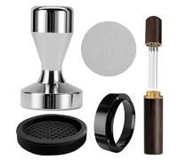 Jcasbdn 5Pcs/Set Espresso Tamper Kit 51mm Practical Portable Coffee Tamper Set with Tool, Mat, Espresso Puck Screen, 51mm Dosierring for Home Kitchen Tools