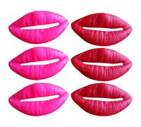 Jcasbdn 6Pcs Fake Lips Sausage Mouth Halloween Toys Vinyl Lip Props with String Funny Joking Big Sausage Lips Cosplay Accessories