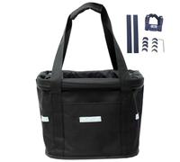 Jcasbdn Bike Basket, 10kg Storng Bearing Foldable Bike Front Basket, Removable Dog Carrier for Handlebar, Machine Washable