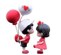 Jcasbdn Car Dashboard Decorations, Cute Cartoon Kiss Couple with Balloon Dashboard Decorations, Resin Couple Ornament Car Interior Accessories