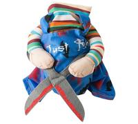 Jcasbdn Dog Halloween Costumes, Deadly Funny Pet Clothes with Scissors & Flexible Arm, Adjustable Halloween Costumes for Dogs Puppy Cat, Medium