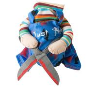 Jcasbdn Dog Halloween Costumes, Deadly Funny Pet Clothes with Scissors & Flexible Arm, Adjustable Halloween Costumes for Dogs Puppy Cat, Small