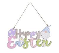 Jcasbdn Easter Decor Easter Wooden Hanging Decoration Happy Sign Spring Hanging Plaque Ornaments
