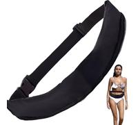 Jcasbdn Inflatable Life Vest Portable Unisex Belt Pack Automatic Inflatable Life Jacket with Reflective Strip for Kayaking Boat No Gas Cylinder Black