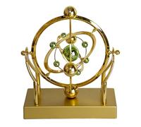 Jcasbdn Perpetual Motion Desk Toy, Golden Cosmic Celestial Perpetual Motion Machine, Battery Operated Plastic Physics Toys for Office Desk