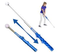 Jcasbdn Retractable Golf Swing Training Aid, Rhythm Click Sound Warm Up Golf Grip Trainer with Comfortable Grip, Strength & Tempo Training for Chipping Hitting