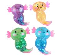 Jcasbdn Sugar Ball 4PCS Soft Axolotl Squish Toys Stress Relief Squeeze Sensory Toys for Kids and Adults Gifts