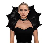 Jcasbdn Vampire Costume, Stand Victorian Collar with Tie Straps, Evil Queen Costume, Decorative Vampire Collar for Halloween, Masquerade, Carnival, Gothic Themed Parties, Cosplay Black