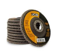 JCB 10x Metal 80 Grit Flap Discs 115mm (4 1/2'') x 22.23mm for Angle Grinders, Rust Removal, Deburr, Smooth, Blend, and Remove Imperfections from Metals