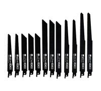 JCB 12 Piece Reciprocating Saw Blade Set BIM Blades Kit | jcb, reciprocating saw blades, sawzall blades, bi-metal saw blades, bim blades set, wood cutting saw blades,