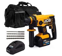 JCB 18v Brushless SDS Rotary Hammer Drill, 5.0Ah Battery, Fast Charger, Multi-positional Side Handle, 4-Functions, Rotary Stop Mode, 1400rpm, 20"" Kit Bag & 3 Year Warranty