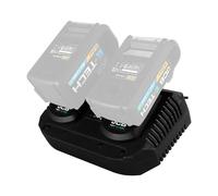 JCB 18V Dual Charger, Compatible with JCB Power Tools 18v Lithium-ion Batteries, Combi Drill, Drill Driver and More, with Red & Green LED Indicators, 3 Year Warranty
